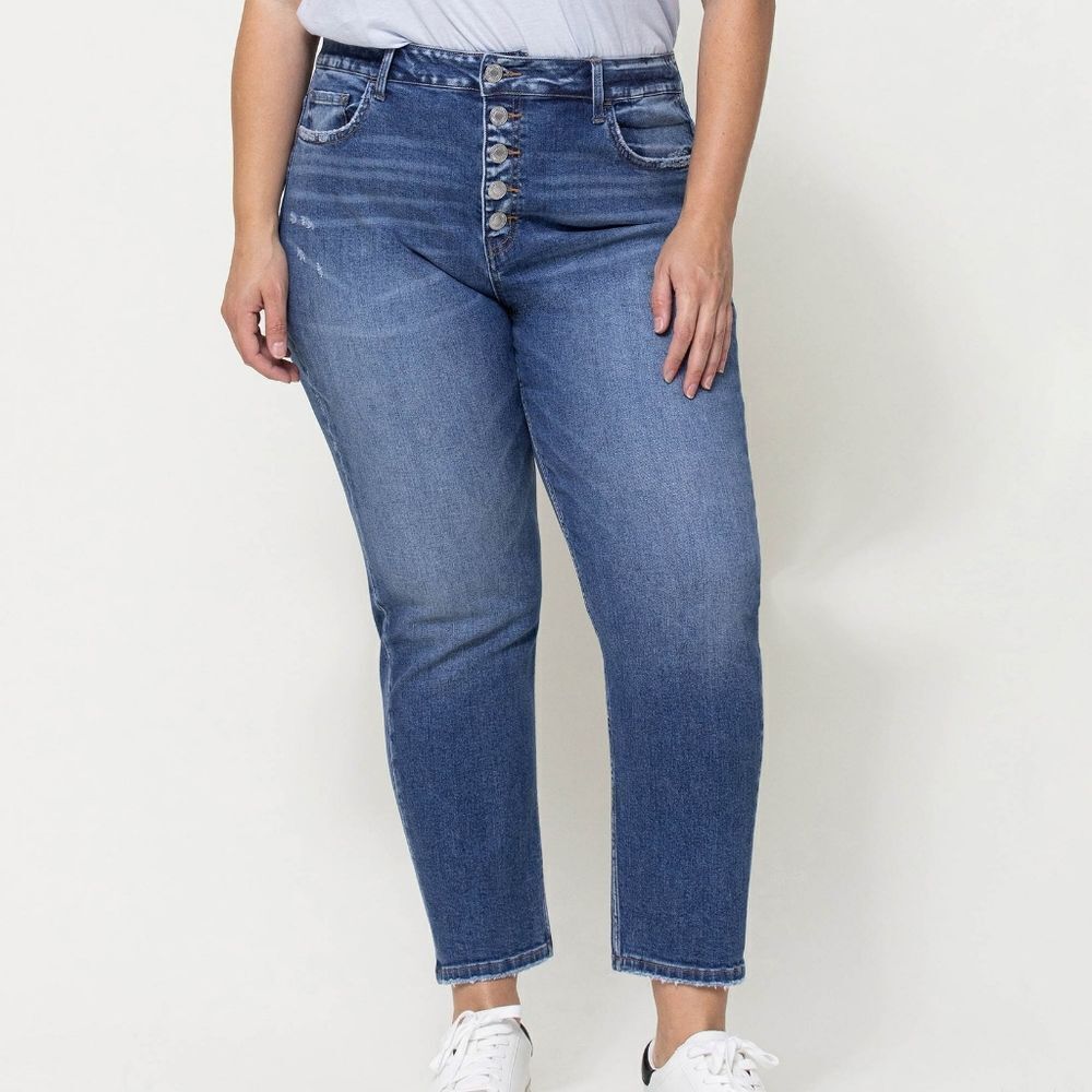Vervet Rivers - Plus Button Up Stretch Mom Jeans